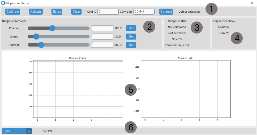 MSG gripper GUI overview