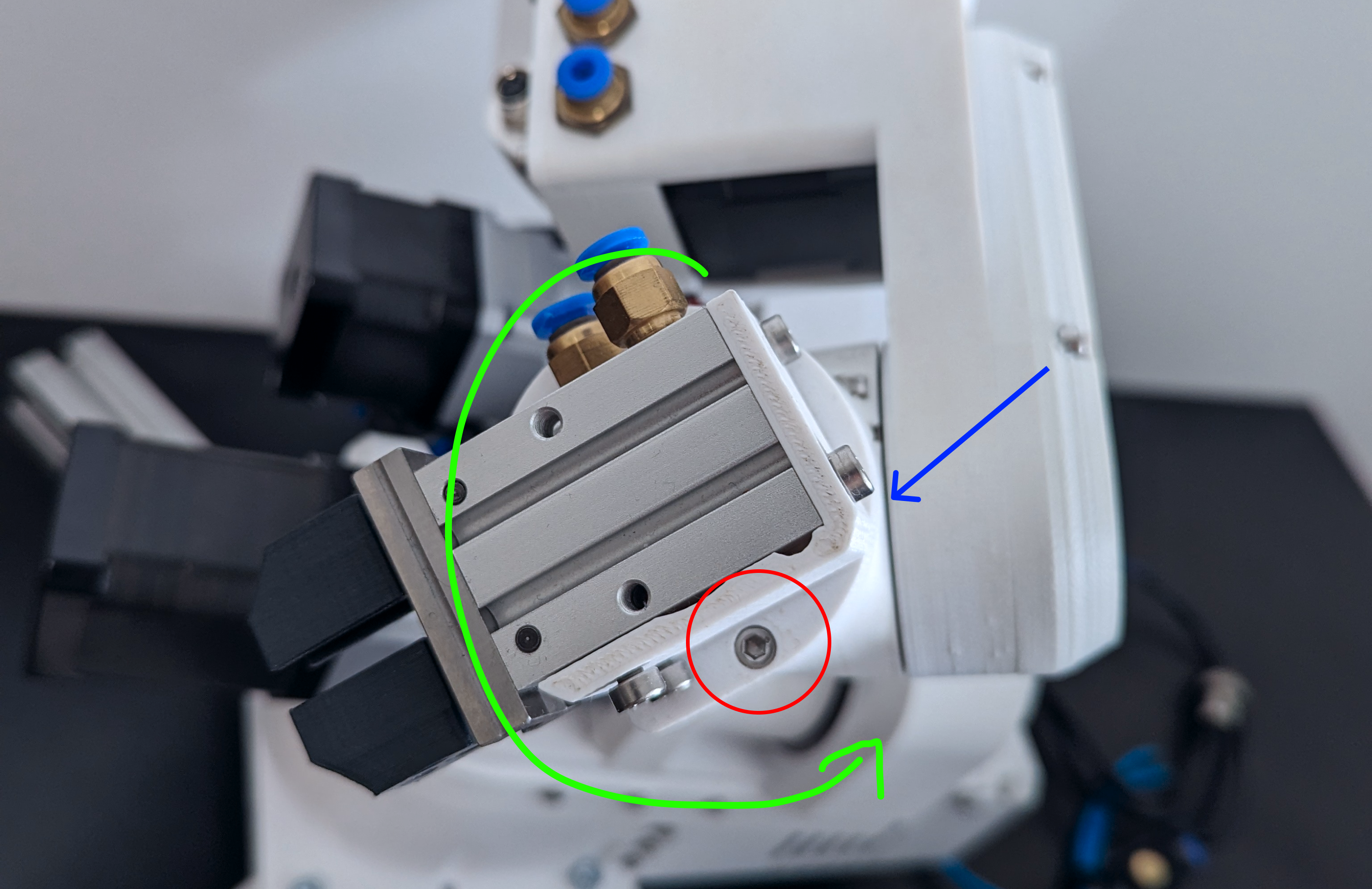 Joint 6 homing pin and sensor location diagram