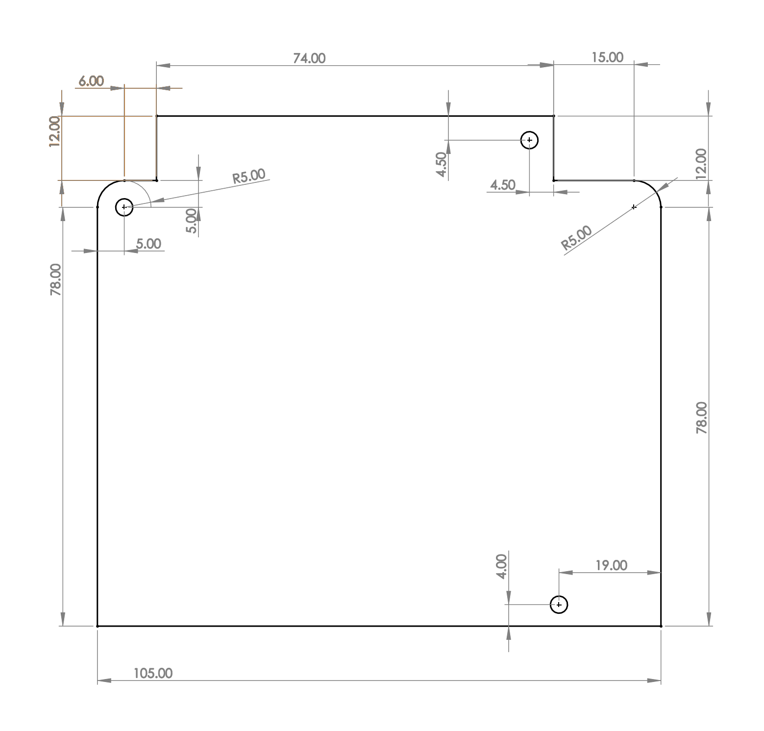 PAROL6 control board PCB dimensions