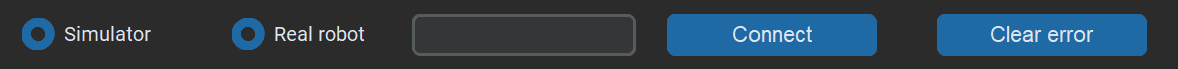 Commander software connection bar
