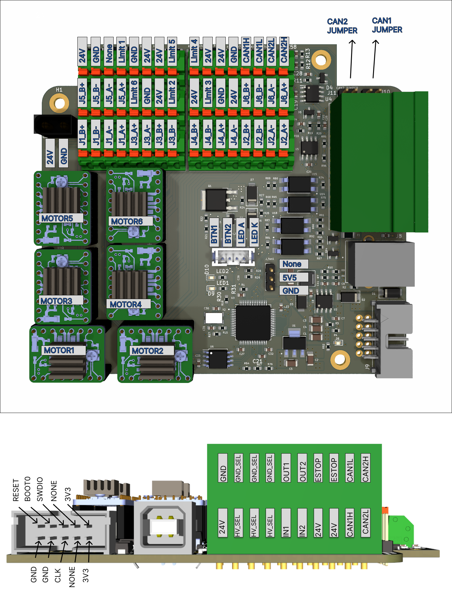 PAROL6 control board connection diagram